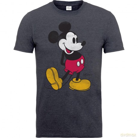 Disney: Unisex T-Shirt: Mickey Mouse Vintage (Charcoal Grey) (Medium)