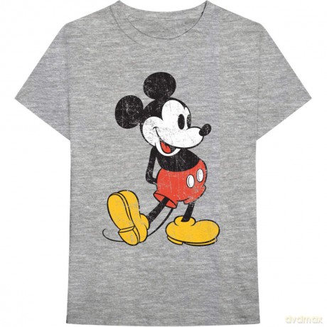 Disney: Unisex T-Shirt: Mickey Mouse Vintage (Grey) (Medium)