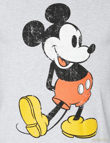Disney: Unisex T-Shirt: Mickey Mouse Vintage (Grey) (Small)