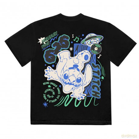 Disney: Unisex T-Shirt: Stitch Handstand (Black) (Back Print) (Small)