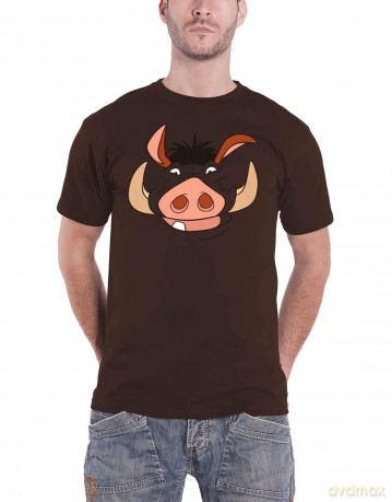 Disney: Unisex T-Shirt: The Lion King Pumbaa (Brown) (Back Print) (Medium)