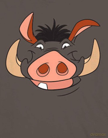 Disney: Unisex T-Shirt: The Lion King Pumbaa (Brown) (Back Print) (Medium)