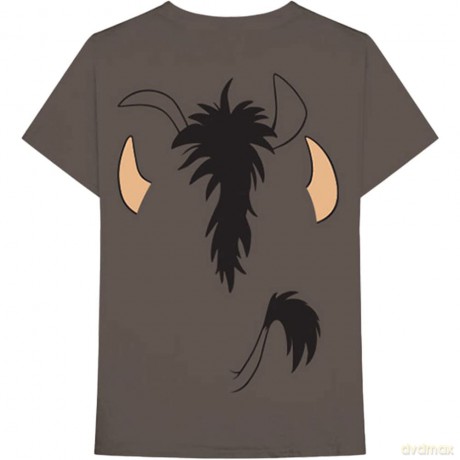 Disney: Unisex T-Shirt: The Lion King Pumbaa (Brown) (Back Print) (X-Large)