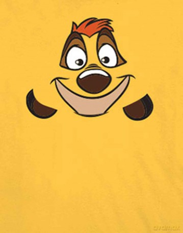 T: Disney Unisex T-Shirt: The Lion King Timon (Yellow) (Back Print) (Medium)