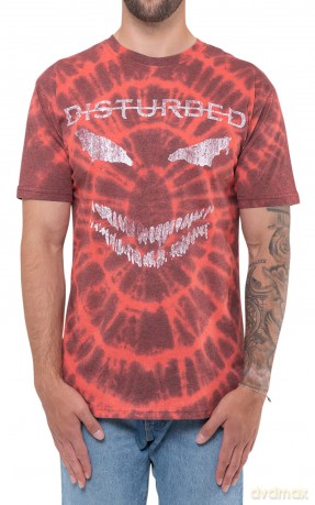 Disturbed: Unisex T-Shirt: Scary Face (Red) (Wash Collection) (Large)