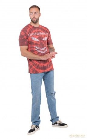 Disturbed: Unisex T-Shirt: Scary Face (Red) (Wash Collection) (X-Large)