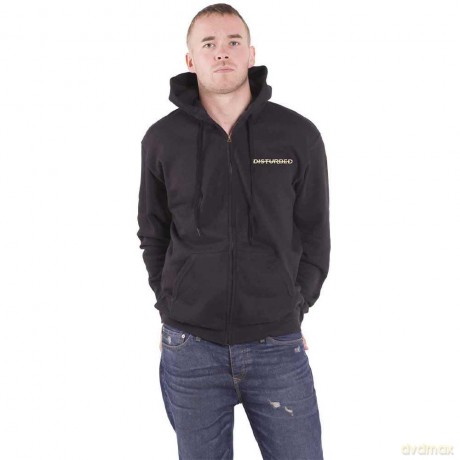 Disturbed: Unisex Zipped Hoodie: The Face (Black) (Back Print) (Large)