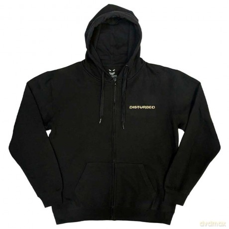 Disturbed: Unisex Zipped Hoodie: The Face (Black) (Back Print) (Medium)