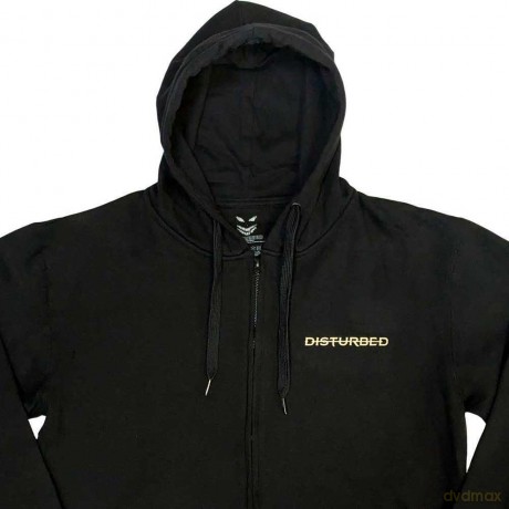Disturbed: Unisex Zipped Hoodie: The Face (Black) (Back Print) (X-Large)
