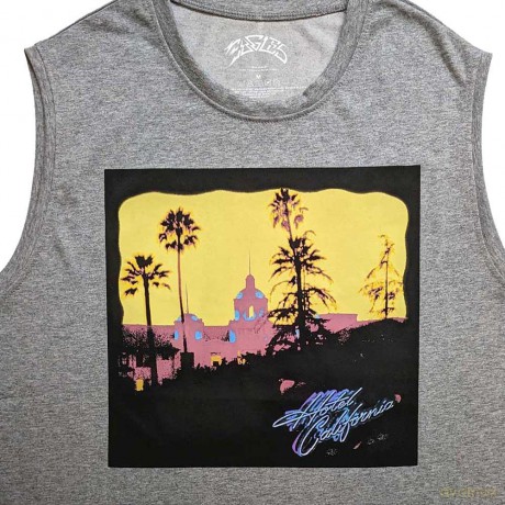 Eagles: Unisex Tank T-Shirt: Hotel California (Grey) (Large)
