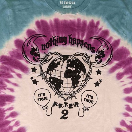 Ed Sheeran: Unisex T-Shirt: Nothing Happens (Blue) (Wash Collection) (X-Large)