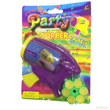 MINI POPPER Pistolet 1 magaz.serpentyny [ZABAWKA]