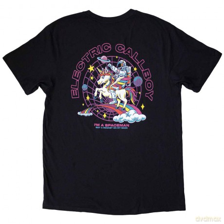 Electric Callboy: Unisex T-Shirt: Spaceman Unicorn (Black) (Back Print) (X-Large)