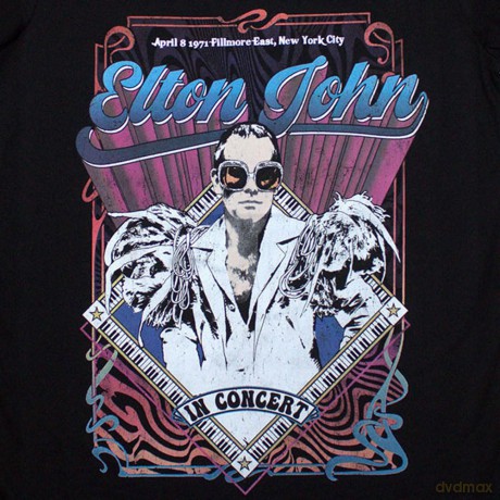 Elton John: Ladies T-Shirt: Psych Vintage (Black) (Medium)