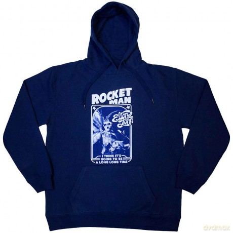 Elton John: Unisex Pullover Hoodie: Rocketman - Feather Suit Mono (Blue) (Small)