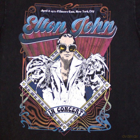 Elton John: Unisex Stone Wash T-Shirt: Psych Vintage (Black) (Medium)
