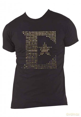 Elton John: Unisex T-Shirt: E Logo (Black) (Embellished) (Medium)
