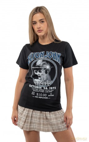Elton John: Unisex T-Shirt: In Concert (Black) (Embellished) (Small)