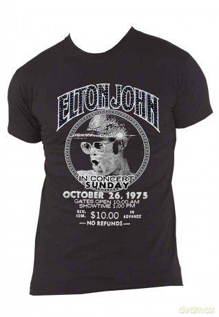 Elton John: Unisex T-Shirt: In Concert (Black) (Embellished) (Small)