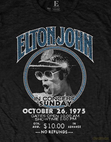 Elton John: Unisex T-Shirt: Live In Concert (Black) (Small)