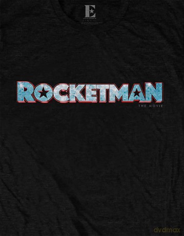 Elton John: Unisex T-Shirt: Rocketman Movie Logo (Black) (Large)