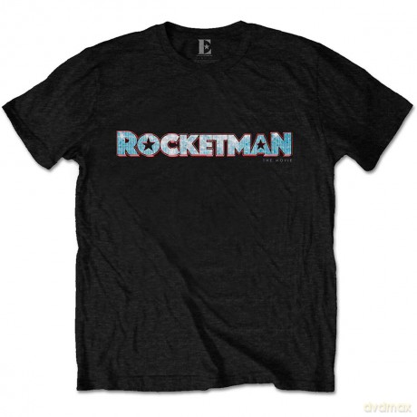 Elton John: Unisex T-Shirt: Rocketman Movie Logo (Black) (Medium)