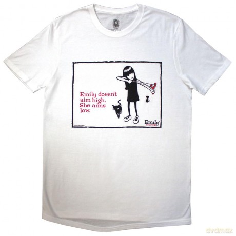 Emily The Strange: Unisex T-Shirt: Aims Low (White) (Large)