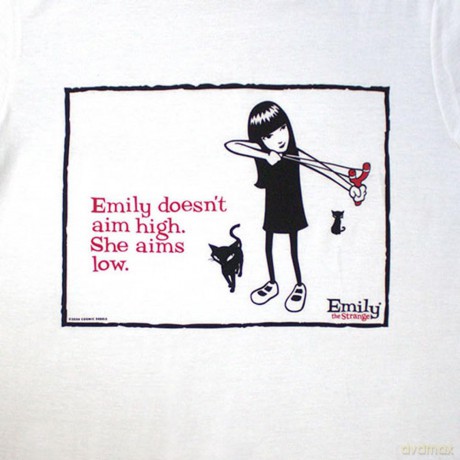 Emily The Strange: Unisex T-Shirt: Aims Low (White) (Medium)
