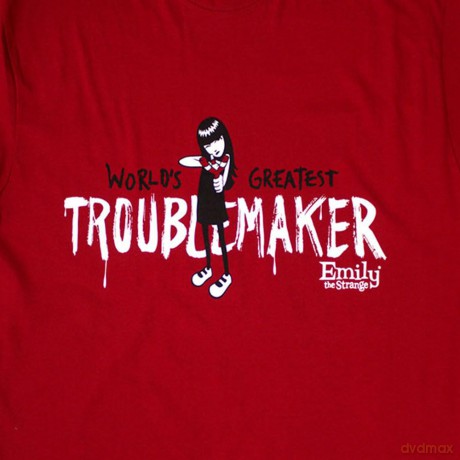 Emily The Strange: Unisex T-Shirt: Troublemaker (Red) (Small)