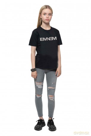 Eminem: Kids T-Shirt: Logo (Charcoal Grey) (5-6 Years)