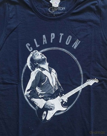 Eric Clapton: Ladies T-Shirt: Vintage Photo (Navy Blue) (XX-Large)