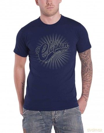 Eric Clapton: Unisex T-Shirt: Logo Rays (Navy Blue) (XX-Large)
