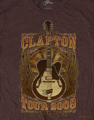 Eric Clapton: Unisex T-Shirt: Tour 2008 (Brown) (Medium)