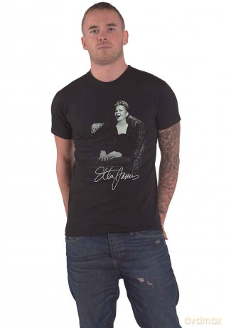 Etta James: Unisex T-Shirt: Etta Seated (Black) (Medium)