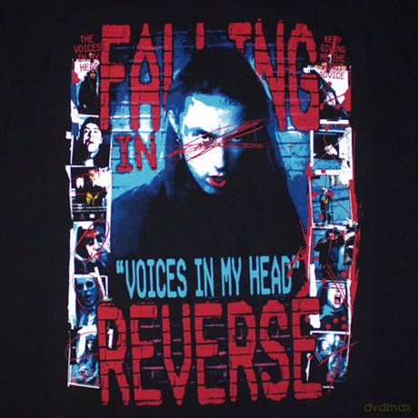 Falling In Reverse: Unisex T-Shirt: Voice Collage (Black) (Back Print) (X-Large)