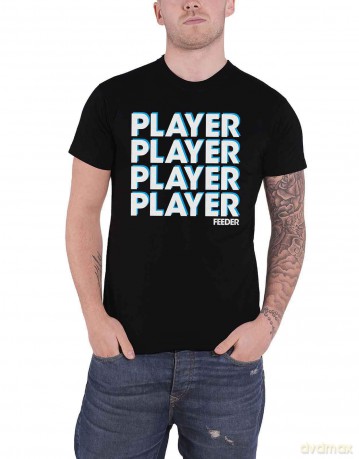 Feeder: Unisex T-Shirt: Player (Black) (Small)