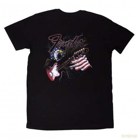 Fender: Unisex T-Shirt: Eagle (Black) (Back Print) (Small)