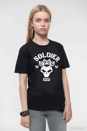 Five Finger Death Punch: Kids T-Shirt: Soldier (Black) (12-13 Years)