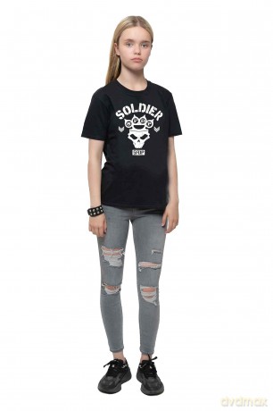 Five Finger Death Punch: Kids T-Shirt: Soldier (Black) (7-8 Years)