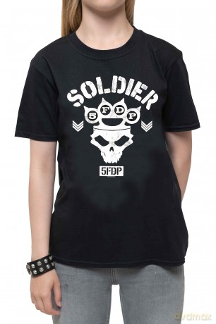 Five Finger Death Punch: Kids T-Shirt: Soldier (Black) (9-10 Years)