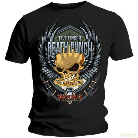 T-Shirt: Five Finger Death Punch Men'S Tee: Trouble (Small)