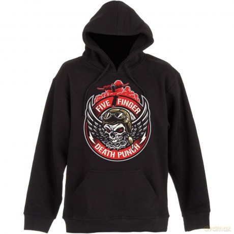 Five Finger Death Punch: Men's Pullover Hoodie: Bomber Patch (Large)