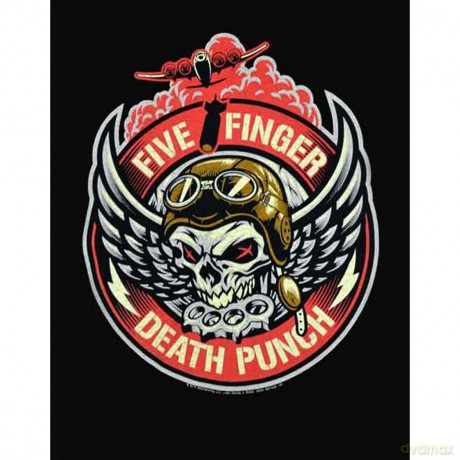Five Finger Death Punch: Men's Pullover Hoodie: Bomber Patch (Large)