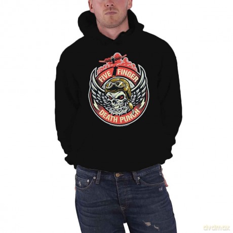 Five Finger Death Punch: Men's Pullover Hoodie: Bomber Patch (Small)