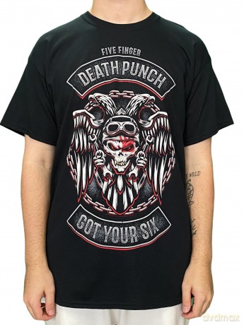Five Finger Death Punch: Men's Tee: Biker Badge (Small)
