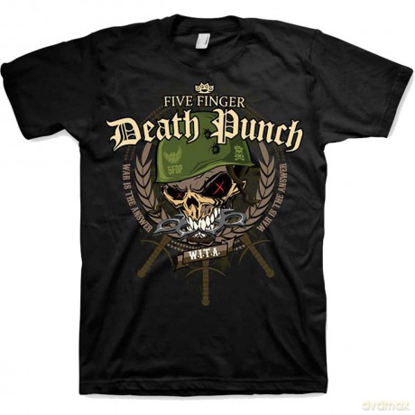 Five Finger Death Punch: Men's Tee: War Head with Back Printing (Large)