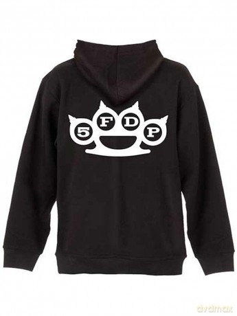 Five Finger Death Punch: Men's Zipped Hoodie: Knuckles (Back Print) (Large)