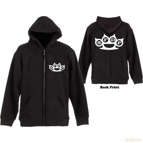 Five Finger Death Punch: Men's Zipped Hoodie: Knuckles (Back Print) (Medium)