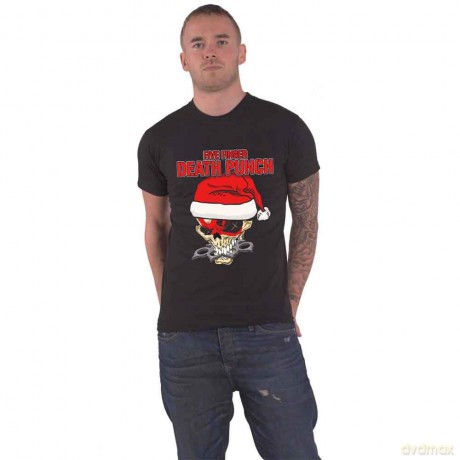 Five Finger Death Punch: Unisex T-Shirt: Santa Knucklehead (Black) (Large)