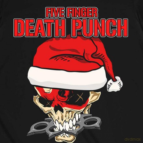 Five Finger Death Punch: Unisex T-Shirt: Santa Knucklehead (Black) (Large)